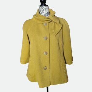 Anthropologie Tabitha Textured Wool Blend 3/4 Sleeve Swing Coat Size Medium